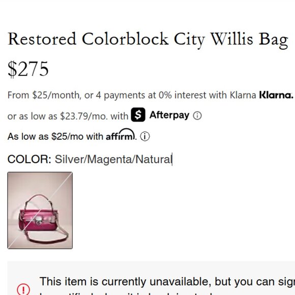 Coach Leather City Willis Crossbody Tote, 70th Anniversary Limited Edition - Picture 4 of 4